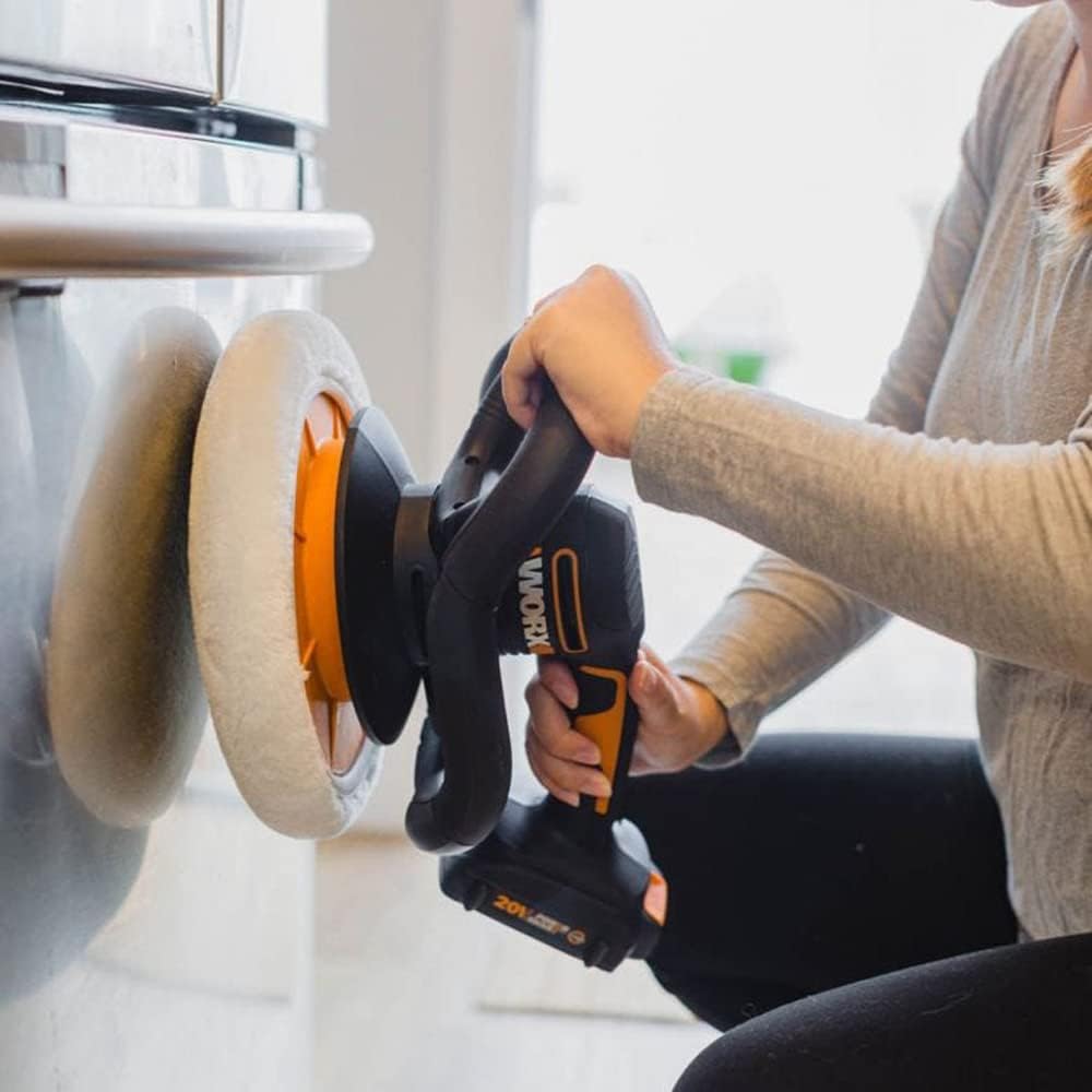 WORX WX856 Akku Poliermaschine 20V – Elektrische Poliermaschine zum Polieren im Innen- und Aussenber