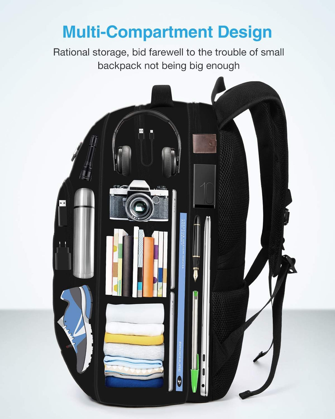HOMIEE Laptop Rucksack Herren 17 Zoll, Laptoprucksack Laptop Backpack Men Business Gross Rucksack Ar
