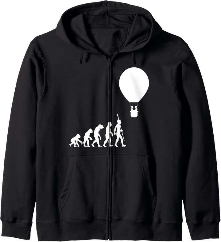 Ballonfahrer Heissluftballon Evolution Fun Sport Witzig Cool Kapuzenjacke
