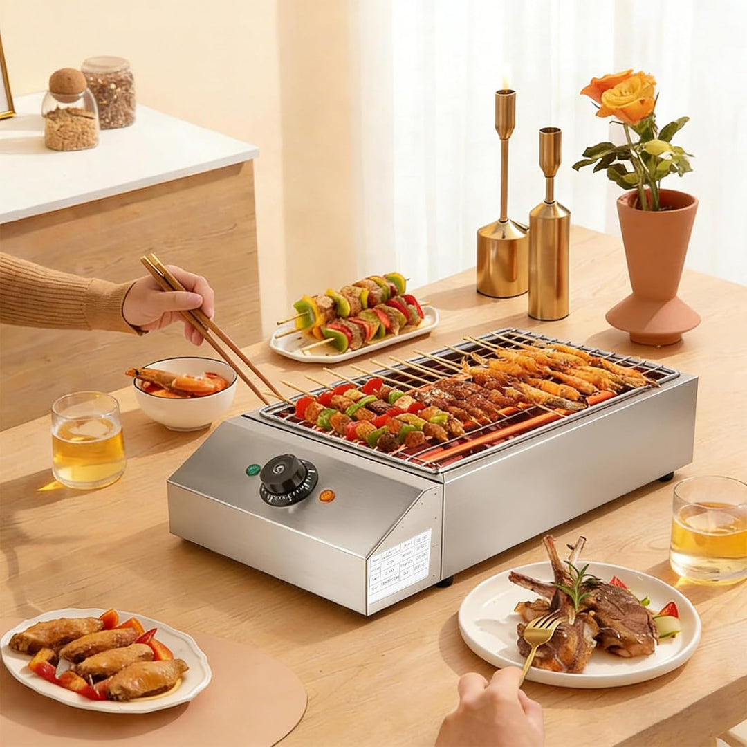 Elektrischer Grill Kocher Profi Gastro Grillplatte Grillofen mit einstellbarer Temperatur Grill Brae