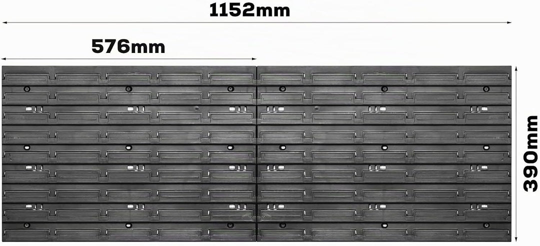 Lagersystem Wandregal 1152 x 390 mm , 14 stck. Box , Stapelboxen Schüttenregal Sichtlagerkästen , Ex