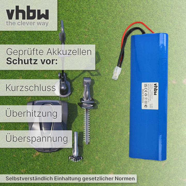 vhbw NiMH Akku 2000mAh (18V) kompatibel mit Rasenmäher Rasenroboter Gardena Robotic R160, Husqvarna
