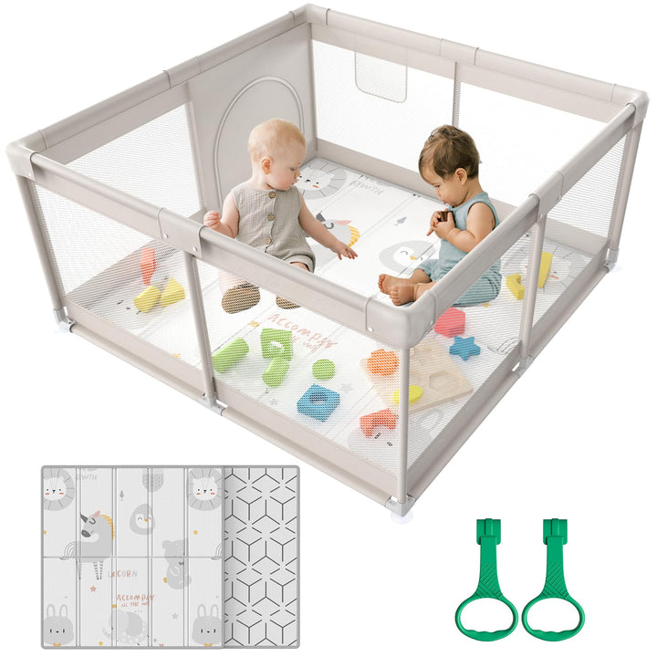 laufstall baby, laufgitter baby 120x120cm, laufstall Spielbereich mit atmungsaktiver Netzmatratze, r