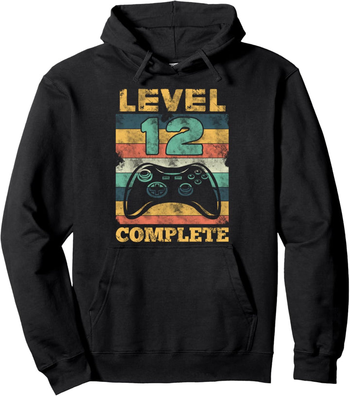 12. Geburtstag Junge Teenager Level 12 Complete Zocken Gamer Pullover Hoodie