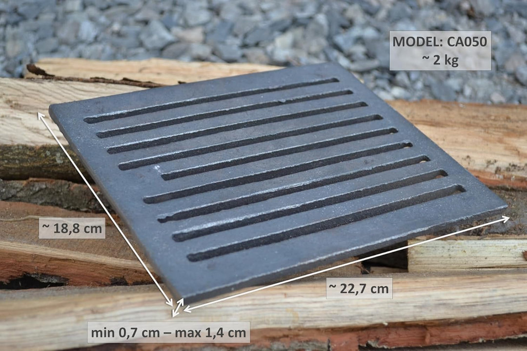 SEZAM 22,7 x 18,8 cm Gussrost Ofenrost Ascherost Gussrost verschiedene Durchmesser, Kaminrost passen