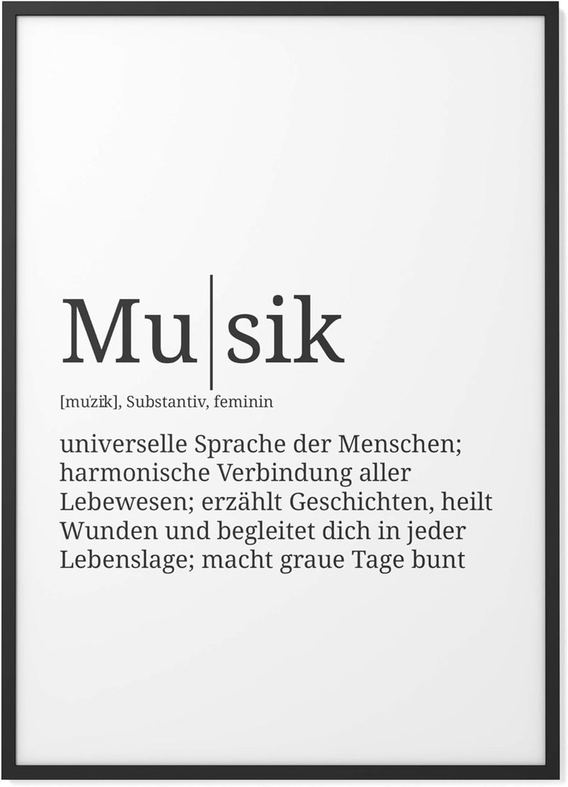 Papierschmiede® Definition: Musik, DIN A1 (59x84 cm), XXL Poster für Wohnzimmer, Schlafzimmer, Küche