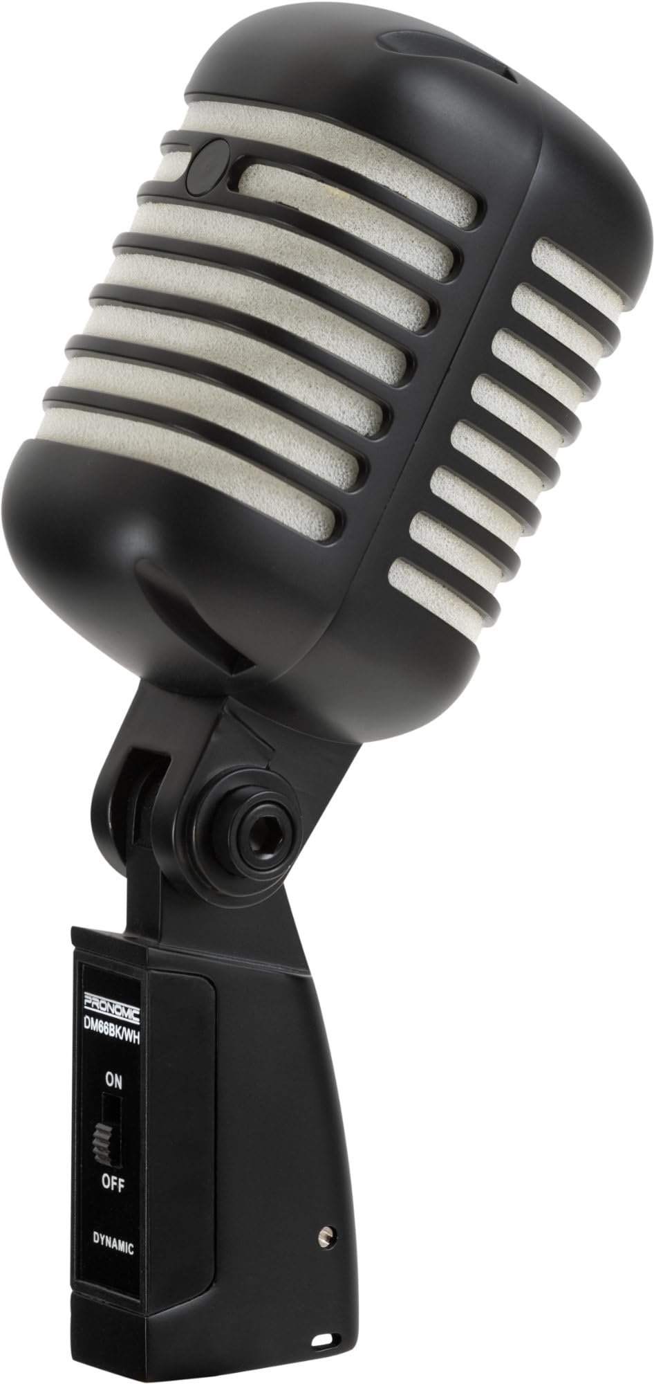 Pronomic DM-66BK/WH Mikrofon Dynamisches Vintage Gesangsmikrofon Retro Vocal Mikrofon (Frequenzgang: