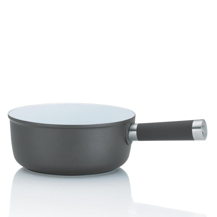 Kela 16571 Käsefondue-Pfanne, Aluguss, Keramisch beschichtet, Induktionsgeeignet, 1 L, Meyrin, grau