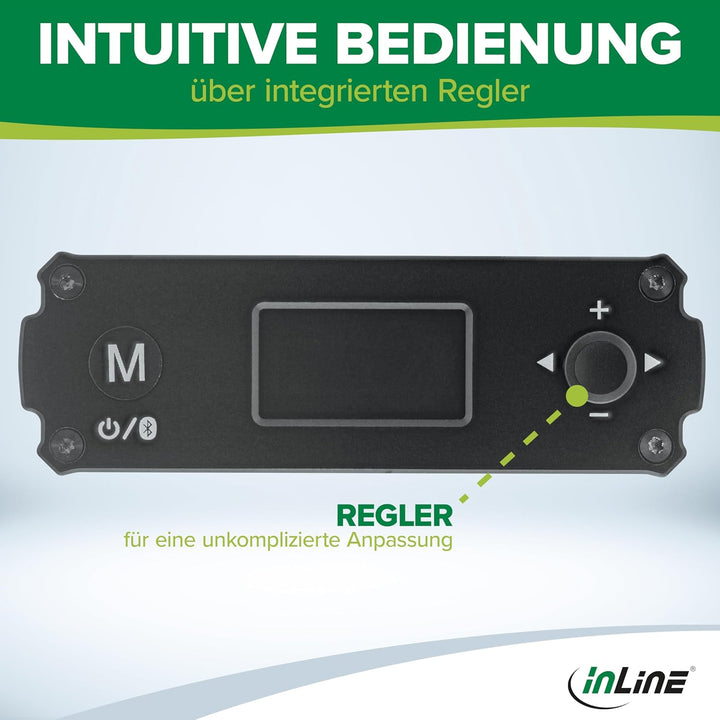 InLine Bluetooth 5.1 HiFi Audio Receiver, Empfänger, USB-C, Cinch Stereo, optischer Toslink Anschlus