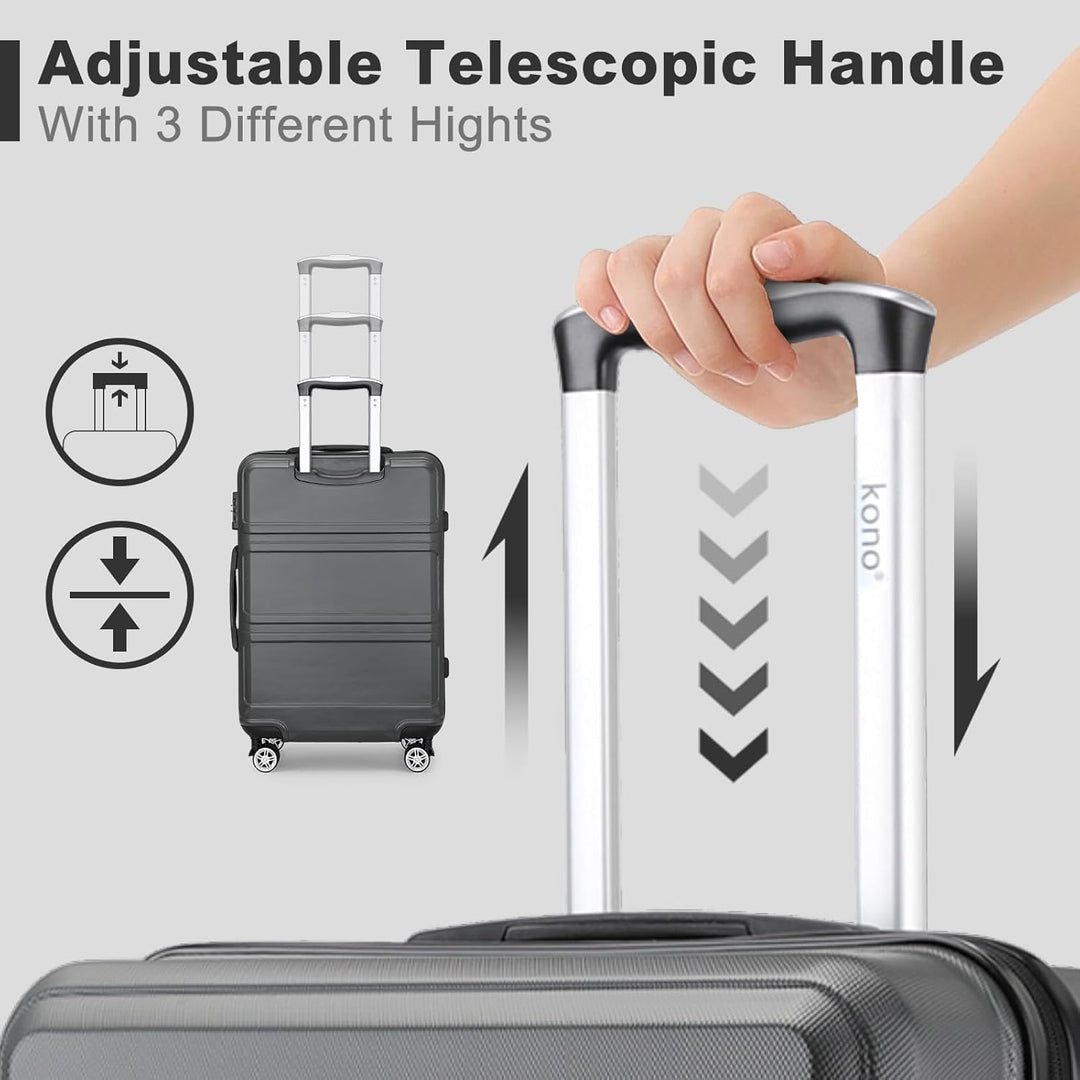 KONO Koffer Extra Grosser 32 Zoll Leicht ABS+PC Hartschalenkoffer XXL mit TSA-Schloss Reisekoffer mi