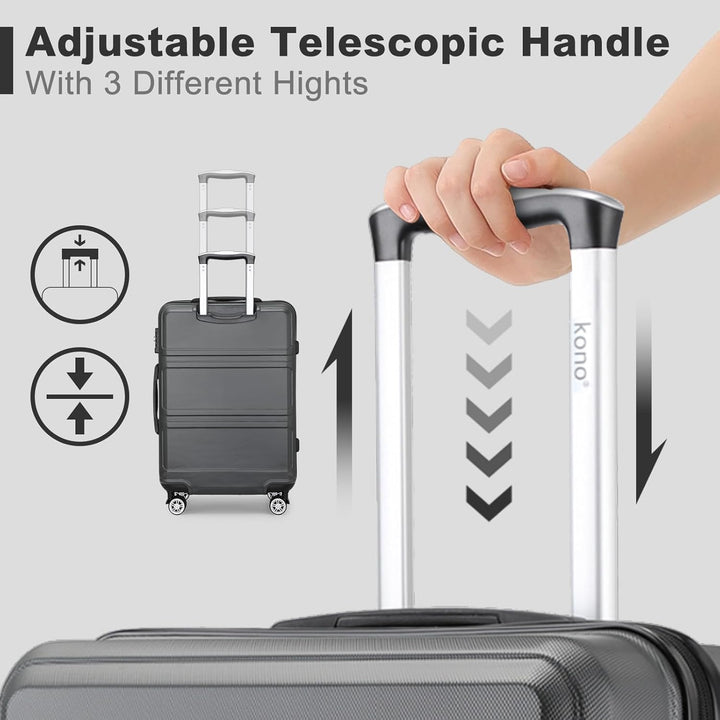 KONO Koffer Extra Grosser 32 Zoll Leicht ABS+PC Hartschalenkoffer XXL mit TSA-Schloss Reisekoffer mi