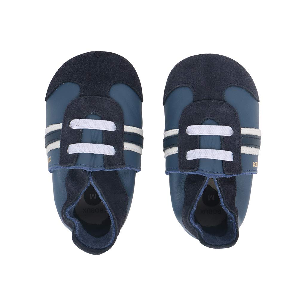Bobux Jungen Mary Jane Schwarze TupfenSlipper Medium Blau, Medium Blau