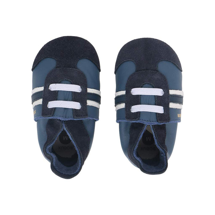 Bobux Jungen Mary Jane Schwarze TupfenSlipper Medium Blau, Medium Blau