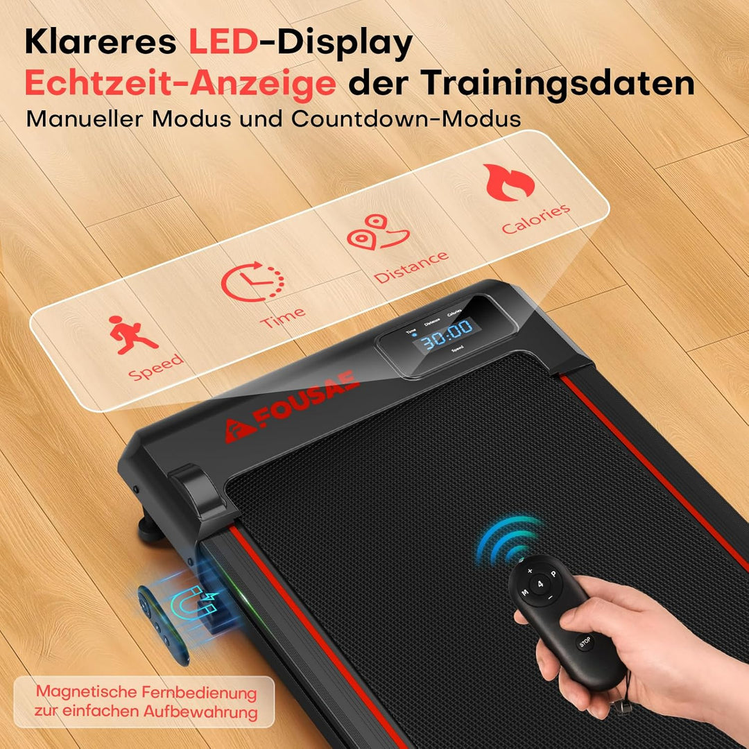 Walking Pad, 1-10 km/h Laufband für Zuhause mit 9% Steigung, 2.5HP Walking Machine mit LED-Anzeige,