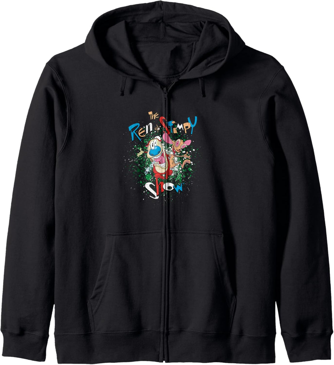 Ren and Stimpy Green Splatter Paint Kapuzenjacke