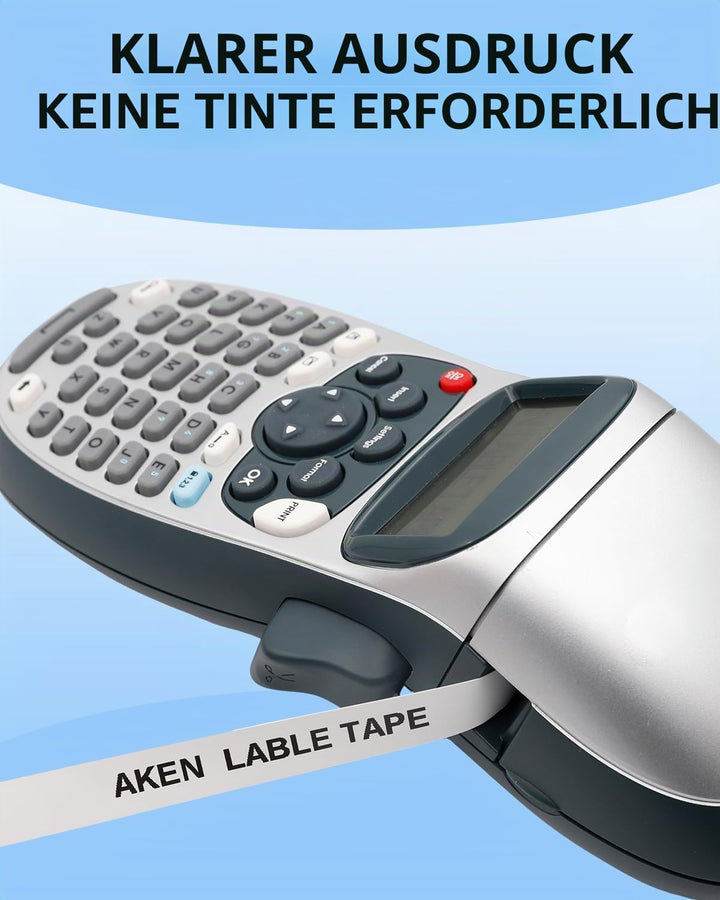 4x Kompatibel mit Dymo LetraTag 12mm x 4m für LT-100H 100T XR 200B, Kompatibel mit Dymo LetraTag XR
