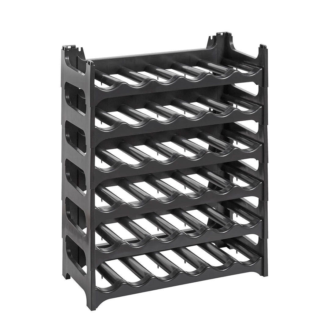 Grizzly Flaschenregal - Modulares, stapelbares Design für 36 Flaschen, Weinregal Anthrazit 6 Module