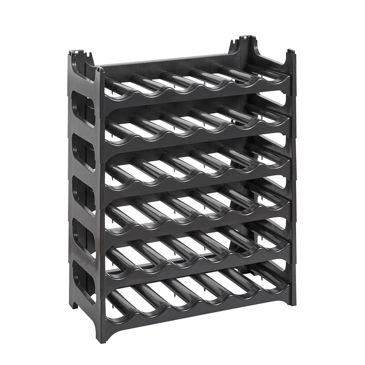 Grizzly Flaschenregal - Modulares, stapelbares Design für 36 Flaschen, Weinregal Anthrazit 6 Module