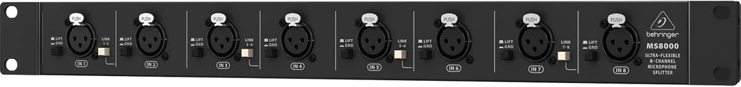 Behringer ULTRALINK uvmit Patch Bay Mikrofon Splitter Schwarz ULTRALINK MS8000, Schwarz ULTRALINK MS