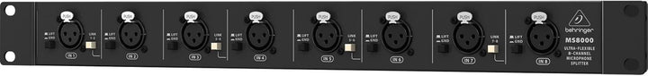 Behringer ULTRALINK uvmit Patch Bay Mikrofon Splitter Schwarz ULTRALINK MS8000, Schwarz ULTRALINK MS