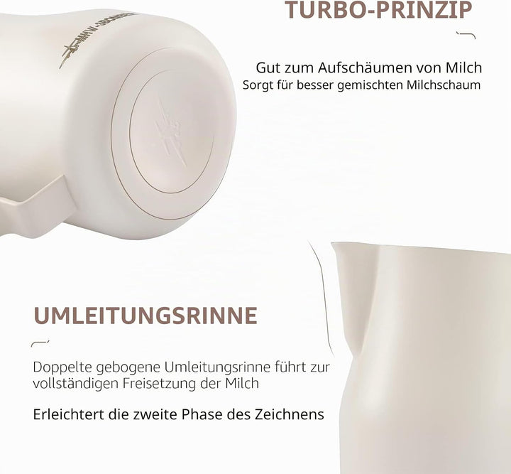 MHW-3BOMBER 450ml(15oz) Milchkännchen Milchkanne Profi, 15oz Milchkännchen Edelstahl für Espresso, C