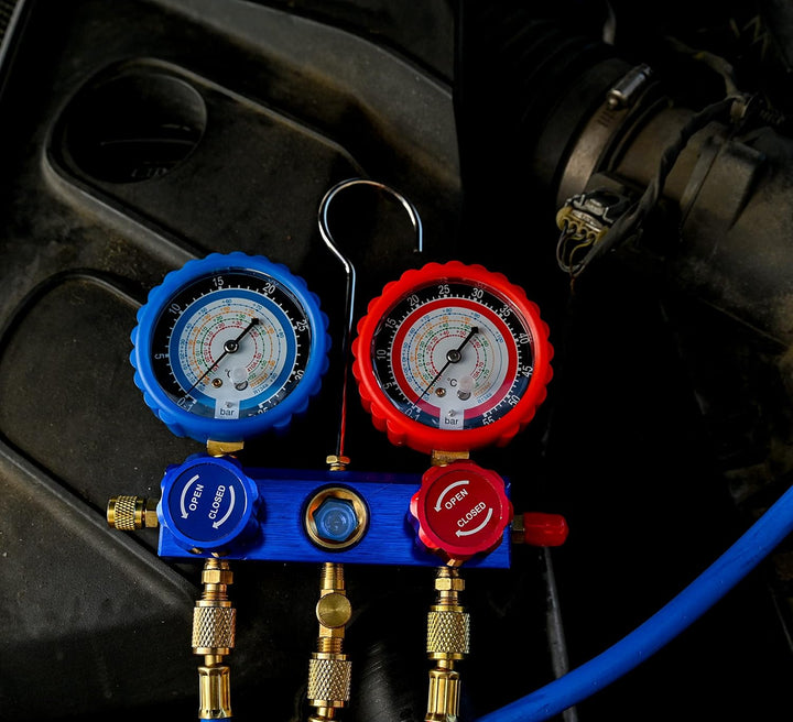 Freon-Diagnoseverteiler-Set, passend für R134A, R410a, R32, R1234yf mit Kupplungen, für die Wartung
