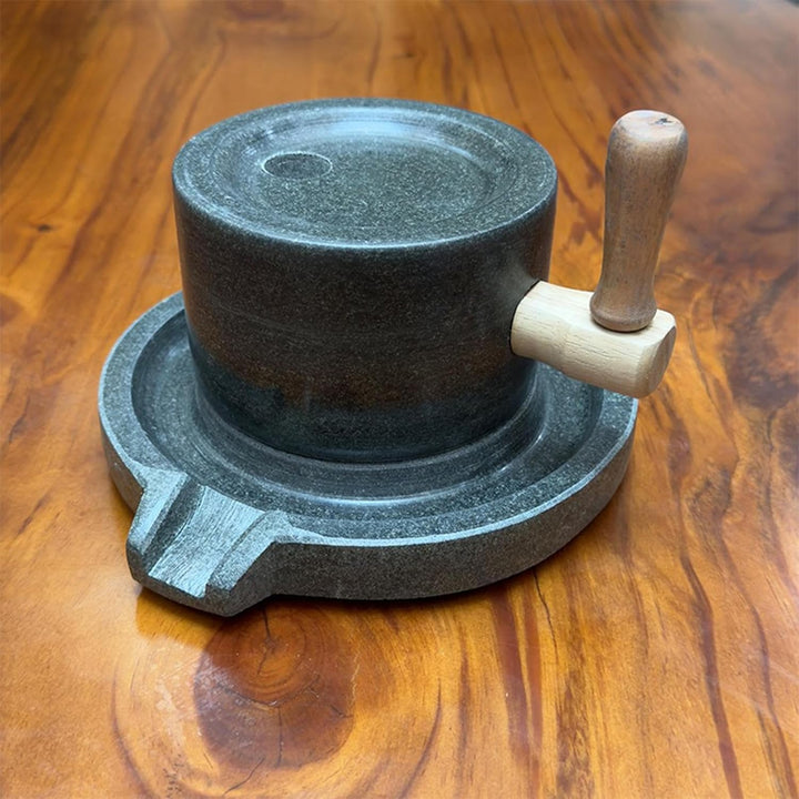 Steinmühle – Manuelle Blaustein-Pulvermühle, Edelstahl-Konstruktion, Match-Teemühle, Kaffee-Mehl, Pf