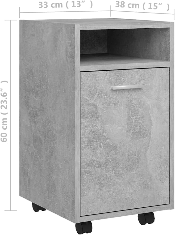 vidaXL Beistellschrank mit Rollen Rollcontainer Bürocontainer Büroschrank Standschrank Schreibtischc