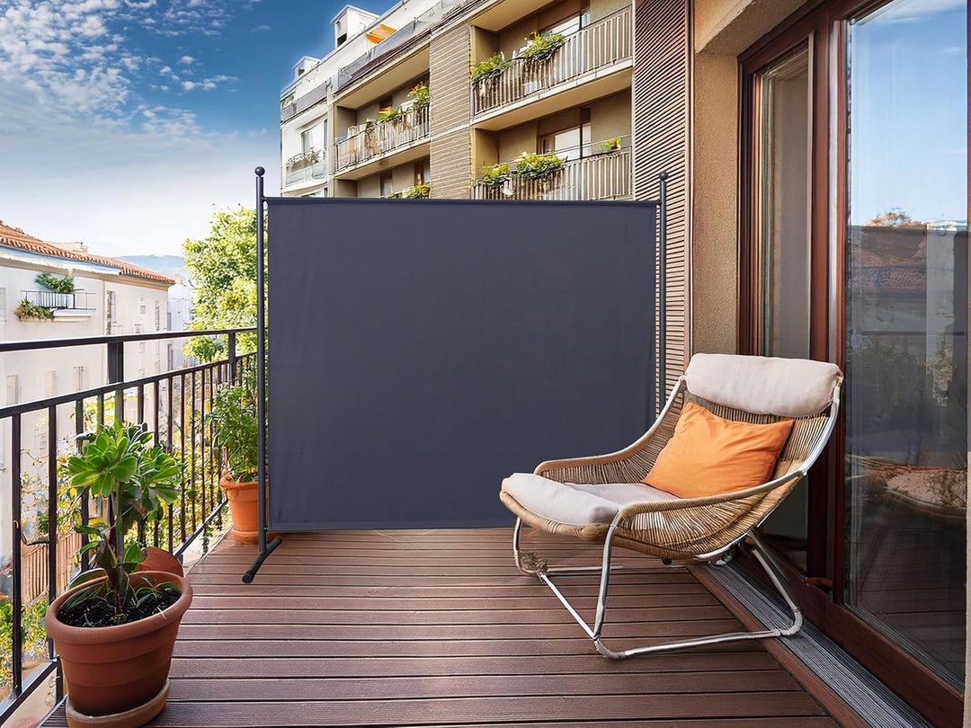 QUICK STAR Paravent 180 x 178 cm Stoff Raumteiler Gross Garten Stellwand Trennwand Balkon Sichtschut