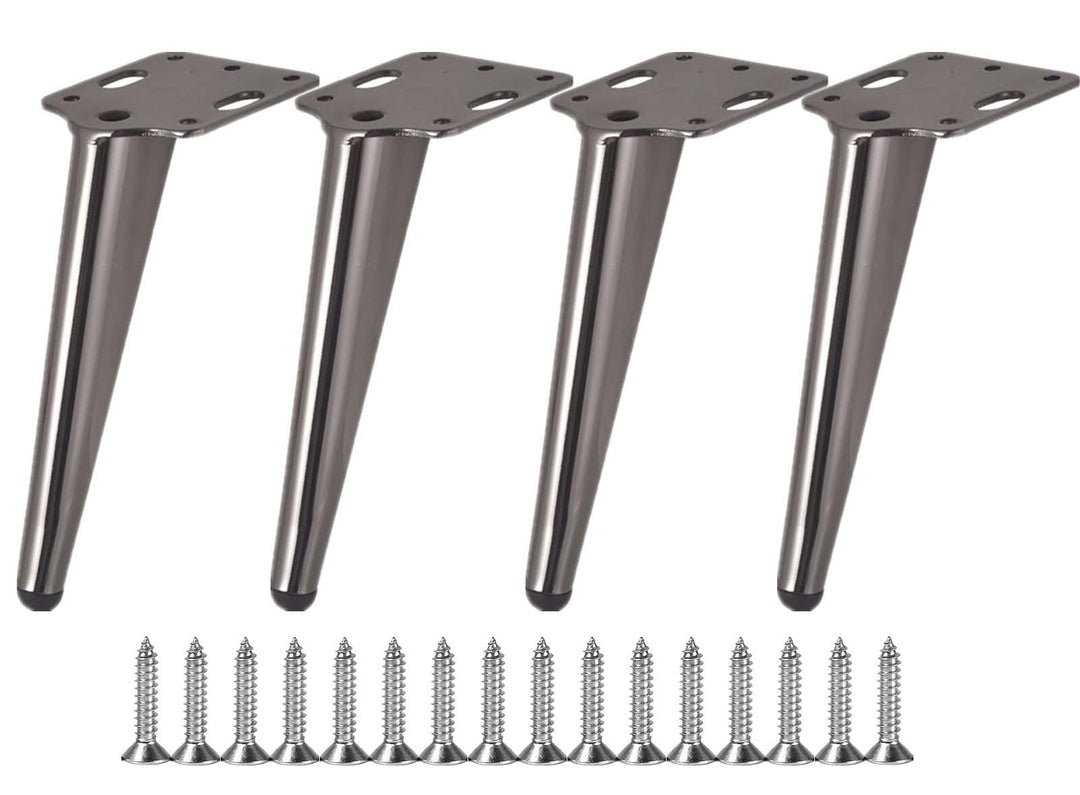 KMERCE 4 Stück Möbelfüsse Metall Dunkelgrau, Schrankfüsse 18cm, Kommodenfüsse, Sofa füsse, Füsse für