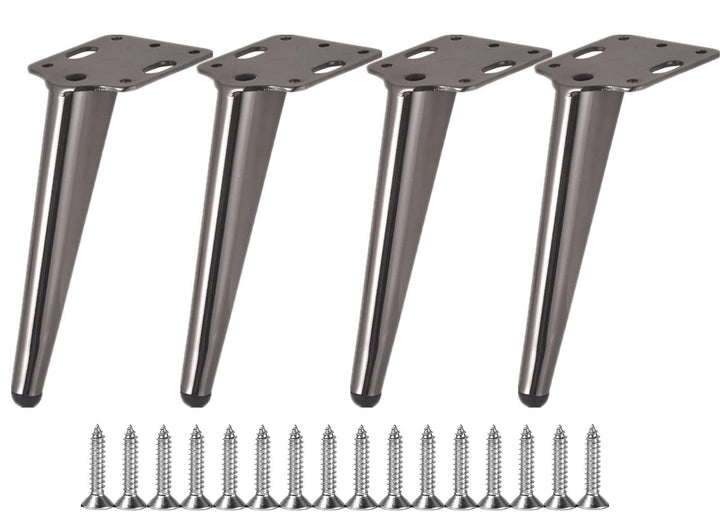 KMERCE 4 Stück Möbelfüsse Metall Dunkelgrau, Schrankfüsse 18cm, Kommodenfüsse, Sofa füsse, Füsse für