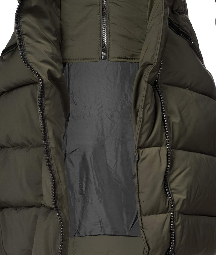 Rock Creek Damen Winter Jacke Mantel Kunstfellkragen D-434 S Dunkelgrün, S Dunkelgrün