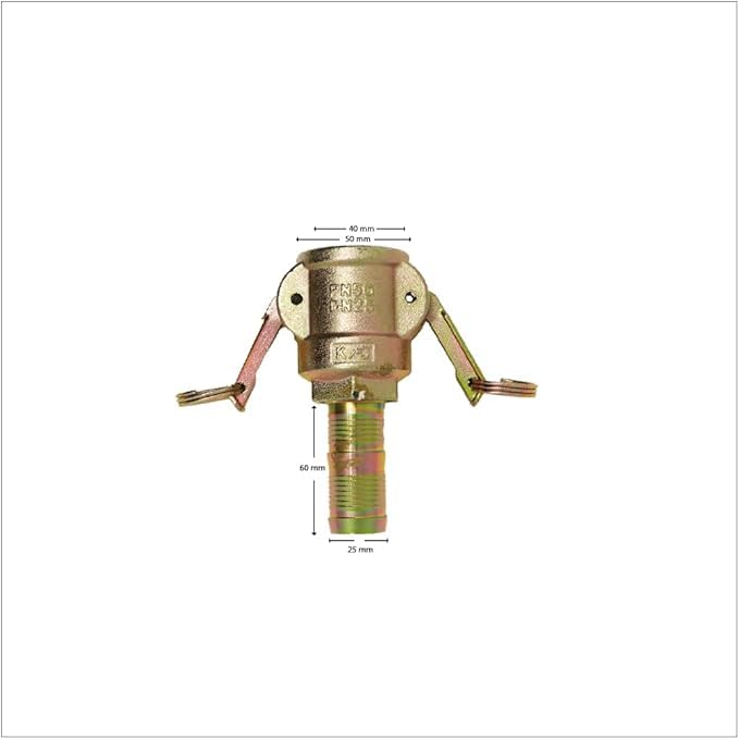 Kupplung 25V und 35V - MT VT mit Tülle für Stahlbandeinbindung, Mörtelschlauch (25V Mutterteil), 25V