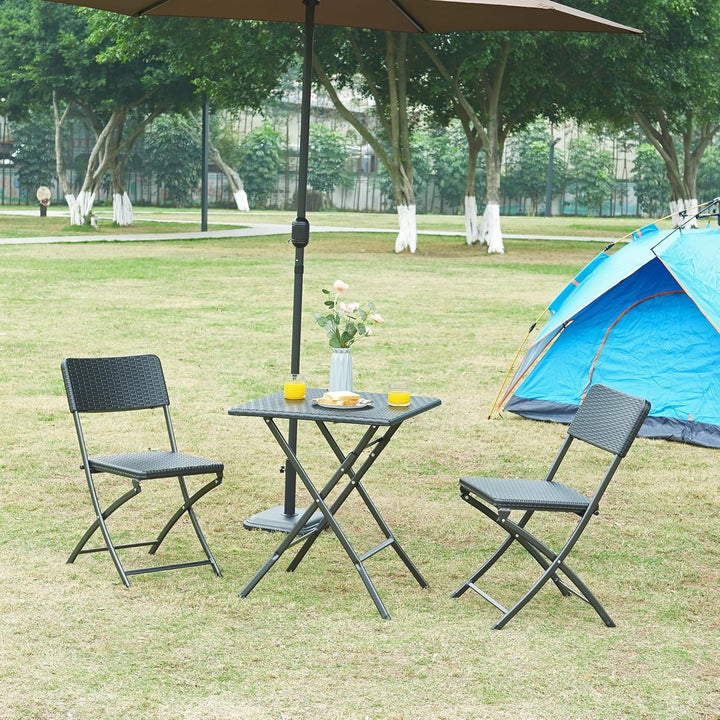 [en.casa] Klapptisch Mark Gartentisch Campingtisch klappbar 61,5 x 61,5 x 73 cm quadratisch Picknick