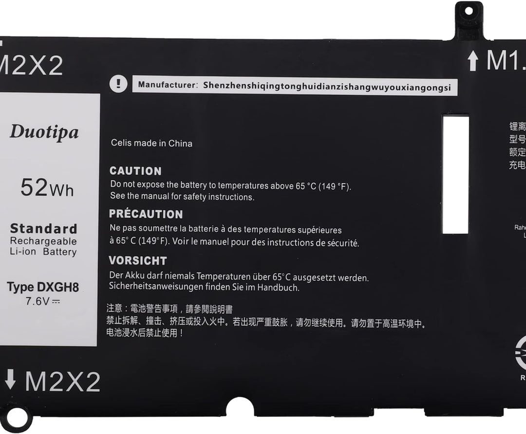 Swark Laptop Akku DXGH8 Replacement Komplett with XPS 13 9370 9380 Inspiron 13 7390 7391 2-in-1 5390