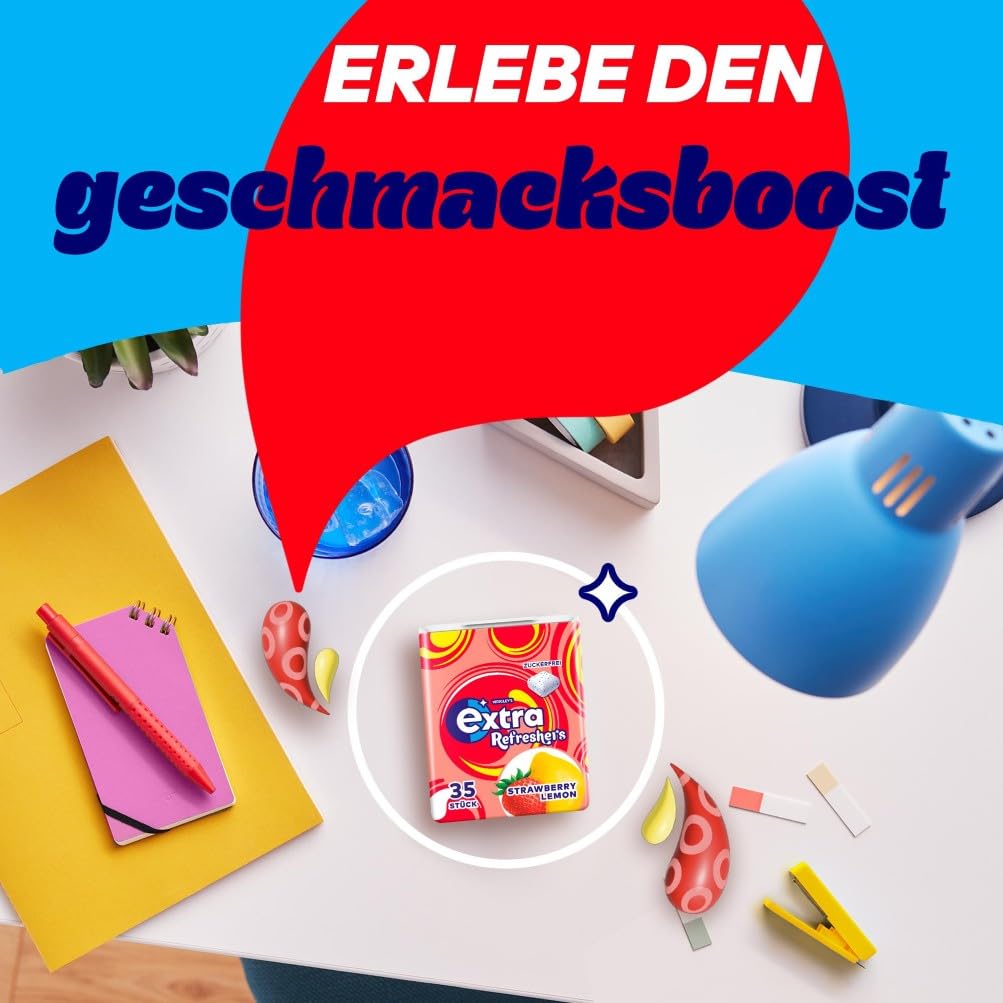 EXTRA® REFRESHERS Dose Strawberry Lemon, erfrischendes Geschmackserlebnis, 6x35 Stück, Strawberry Le