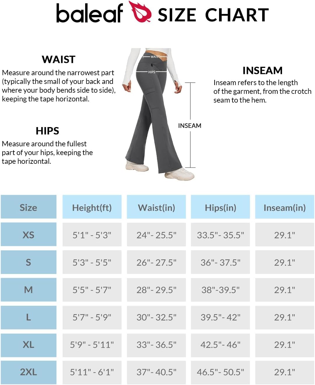 baleaf Thermo Hose Damen Thermo Leggings mit Taschen Wanderhose Wasserabweisend Bootcut Leggings Sch