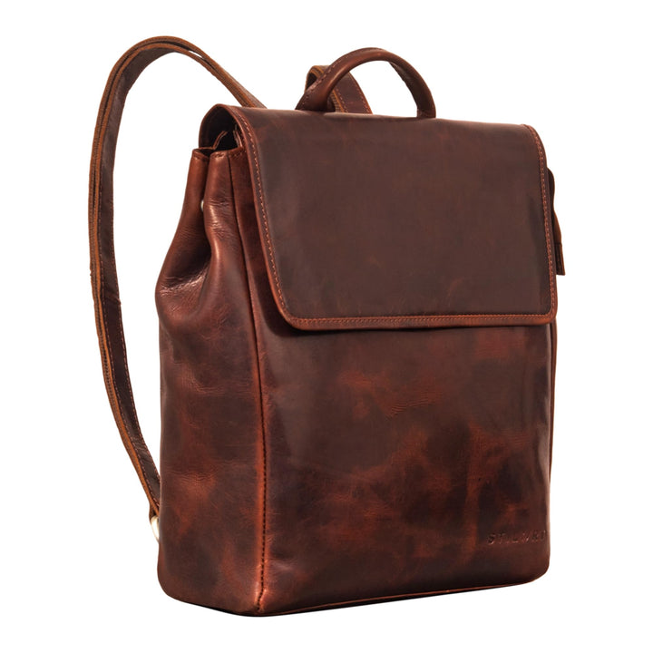 STILORD 'Misha' Moderner Leder Rucksack Unisex Daypack für Damen Herren DIN A4 kompakter Messenger B