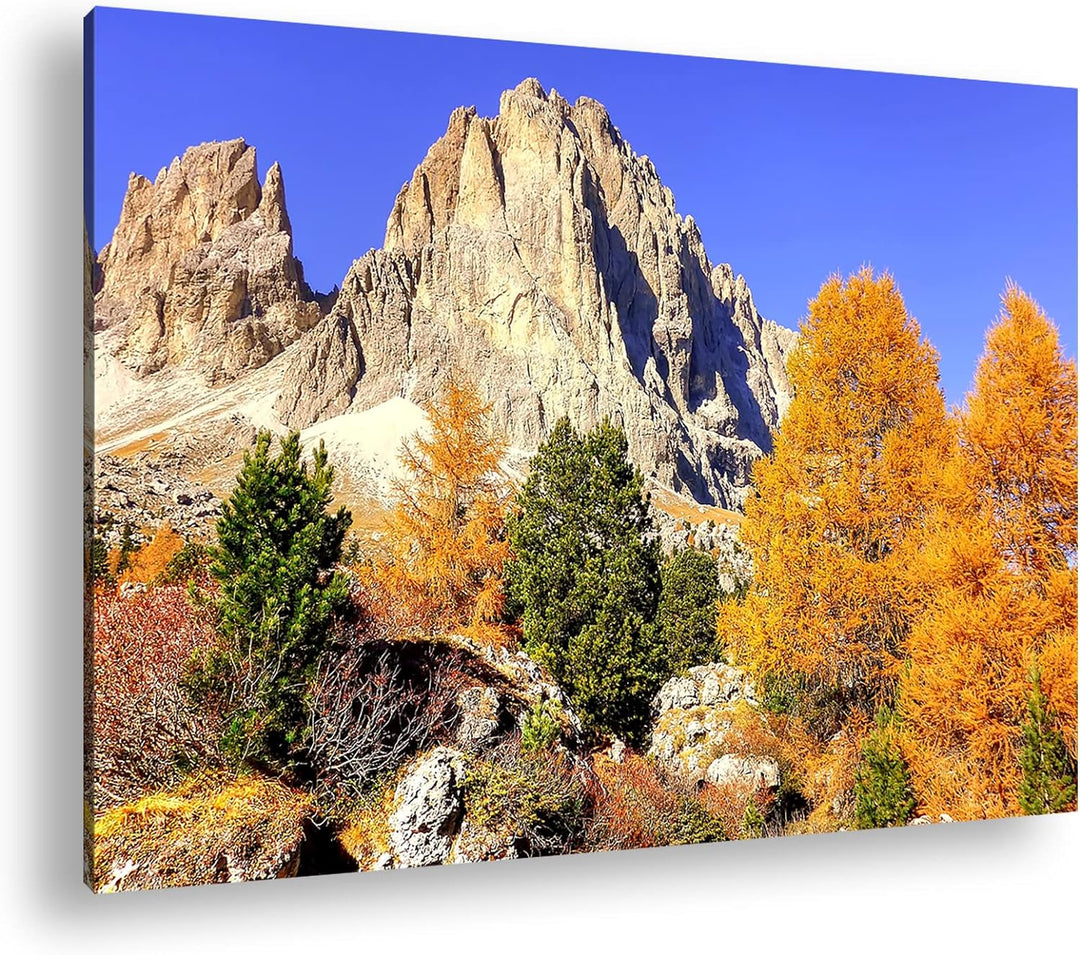 deyoli die atemberaubenden Dolomiten Italiens Format: 80x60 als Leinwandbild, Motiv fertig gerahmt a