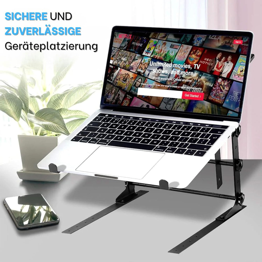 Pyle tragbarer Doppel-Laptopständer, Stehtisch mit verstellbarer Höhe, ergonomischem Design und ruts