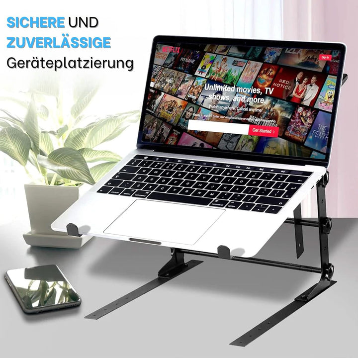 Pyle tragbarer Doppel-Laptopständer, Stehtisch mit verstellbarer Höhe, ergonomischem Design und ruts