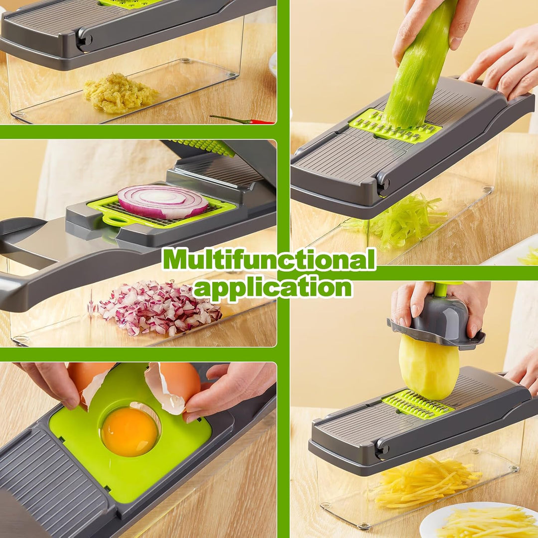 16-in-1 Gemüse Schneider, Gemüseschneider Mandoline Gemüsehobel – Multifunktionaler Küchenzerkleiner