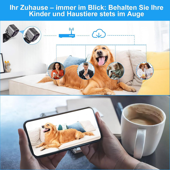 1080P WiFi Mini-Kamera mit Nachtsicht & Bewegungserkennung – Tragbare Outdoor-Sicherheitskamera mit