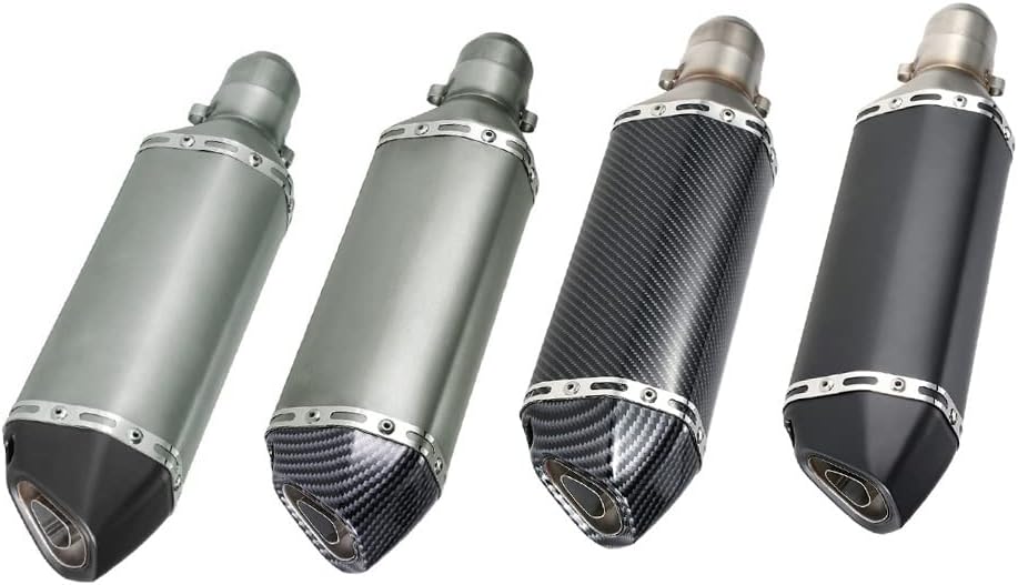 Shkalacar Motorrad Auspuff Universal, Kleiner Sechskant-Fase Modifizierter Endschalldämpfer, 38-51mm