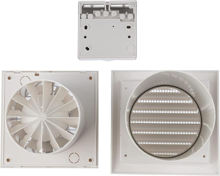 Ø 100mm Wärmeverteiler mit Thermostat - Weiss Lüfter - Ventilator