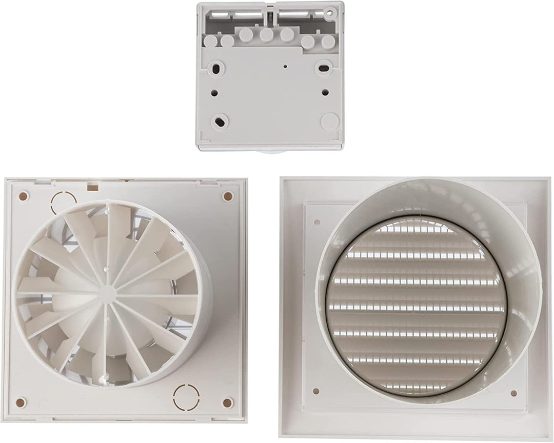 Ø 125mm Wärmeverteiler mit Thermostat - Weiss Lüfter - Ventilator Wärmetauscher, Ø 125mm