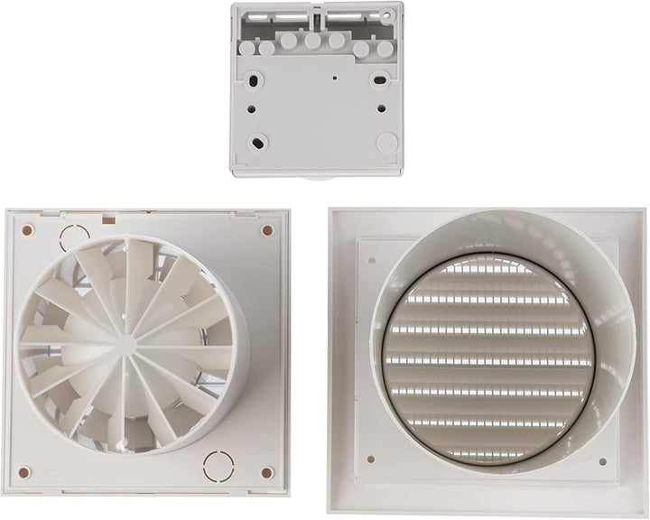 Ø 125mm Wärmeverteiler mit Thermostat - Weiss Lüfter - Ventilator Wärmetauscher, Ø 125mm