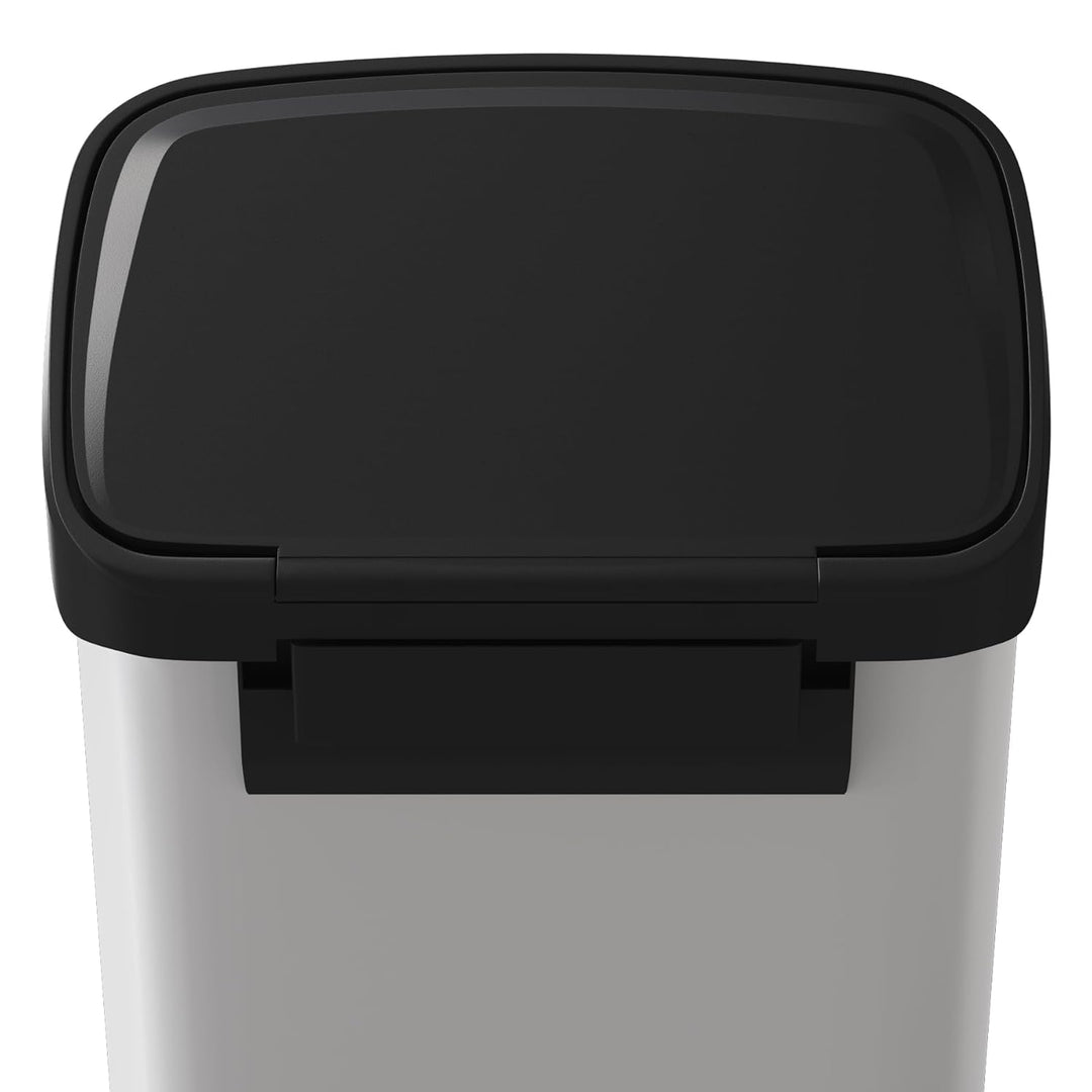 GarveeHome 50L Metall Mülleimer mit Deckel, grosser Tretmülleimer, Mülleimer Küche, rostfrei, mit Be