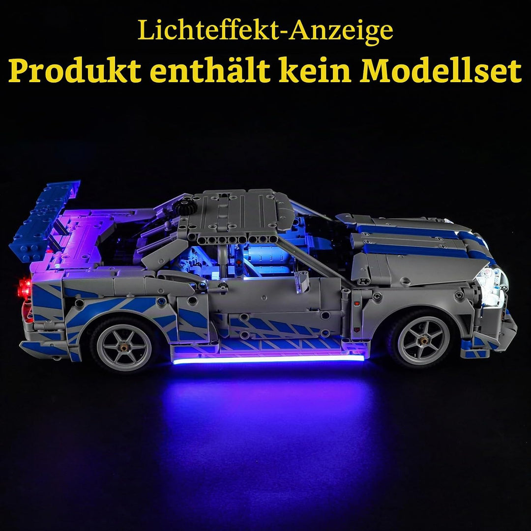 GEAMENT LED Licht-Set Kompatibel mit Lego 2 Fast 2 Furious Nissan Skyline GT-R (R34) Flitzer (Car) T