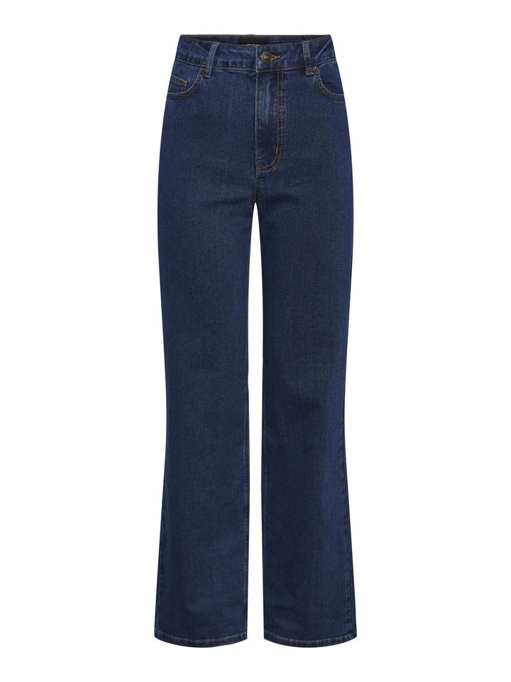 NAME IT Damen Pcpeggy Hw Wide Pant Db Noos Bc XS Dark Blue Denim, XS Dark Blue Denim